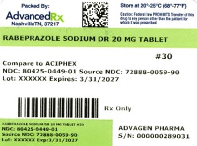 Rabeprazole Sodium Dr 20mg Tablet #30 (Rabeprazole Sodium Dr 20mg 80425 0449 01)